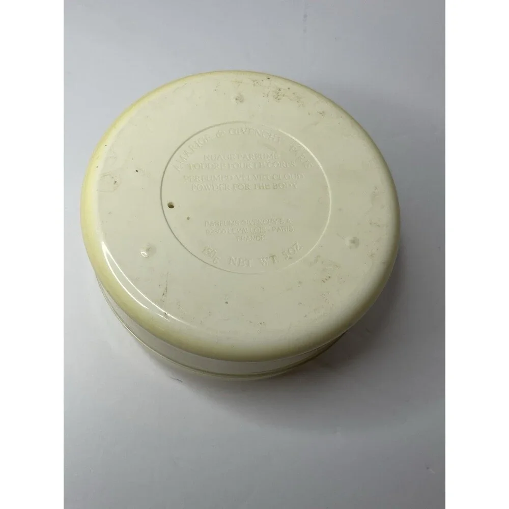 Amage De Givenchy 5oz Body Powder Container Only Vintage Butter Yellow Gold Rim